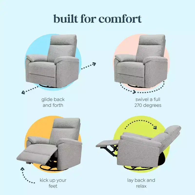 Fauteuil inclinable et planeur pivotant électroniques avec port de chargement USB, certifié GREENGUARD Gold