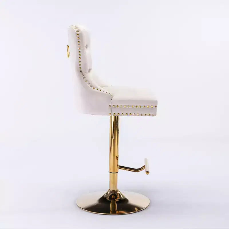 Lot de 2 tabourets de bar en velours réglables en hauteur et pivotants, tabourets de comptoir rembourrés pour bar à la maison et îlot de cuisine
