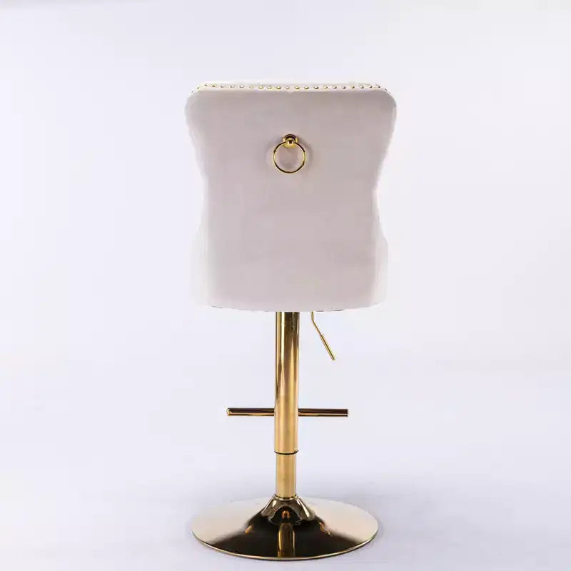Lot de 2 tabourets de bar en velours réglables en hauteur et pivotants, tabourets de comptoir rembourrés pour bar à la maison et îlot de cuisine