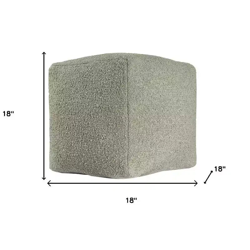 Pouff ottoman 18 pouces en boucle sauge