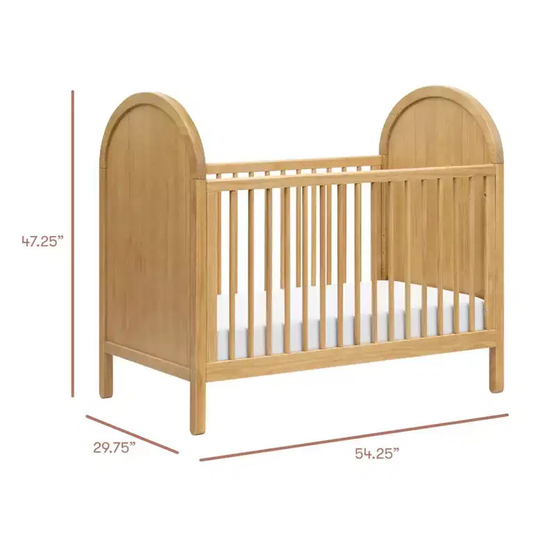Lit de bébé convertible 3-en-1 avec kit de conversion en lit de tout-petit, en pin massif d'inspiration bohème, certifié GREENGUARD Gold