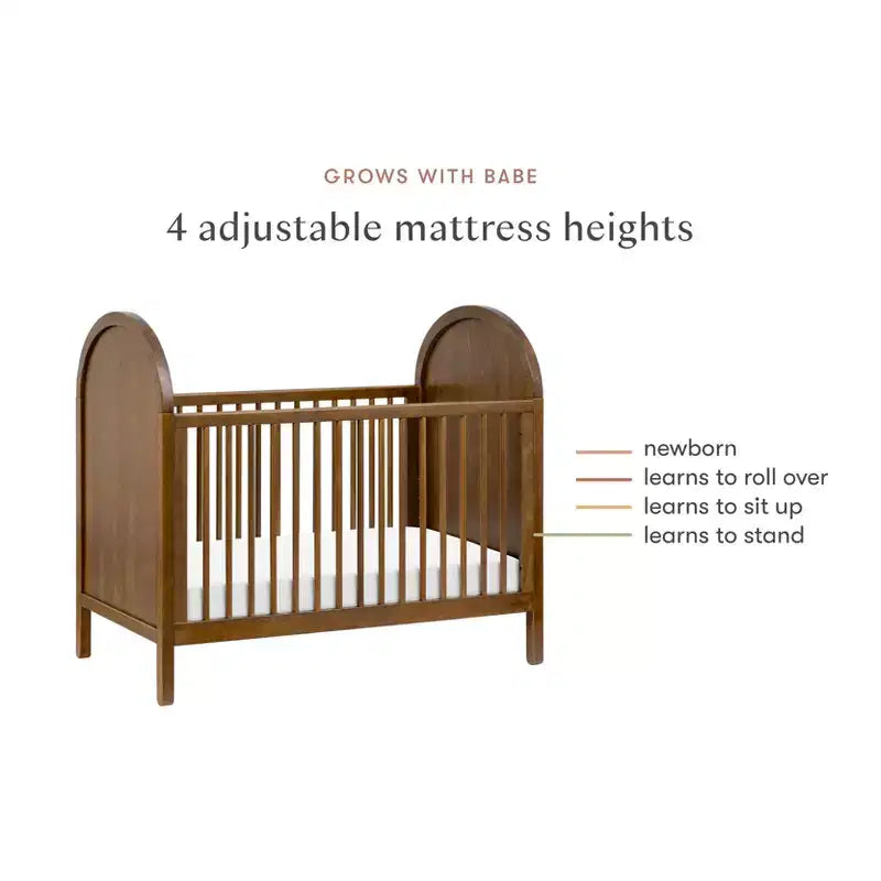 Lit de bébé convertible 3-en-1 avec kit de conversion en lit de tout-petit, en pin massif d'inspiration bohème, certifié GREENGUARD Gold