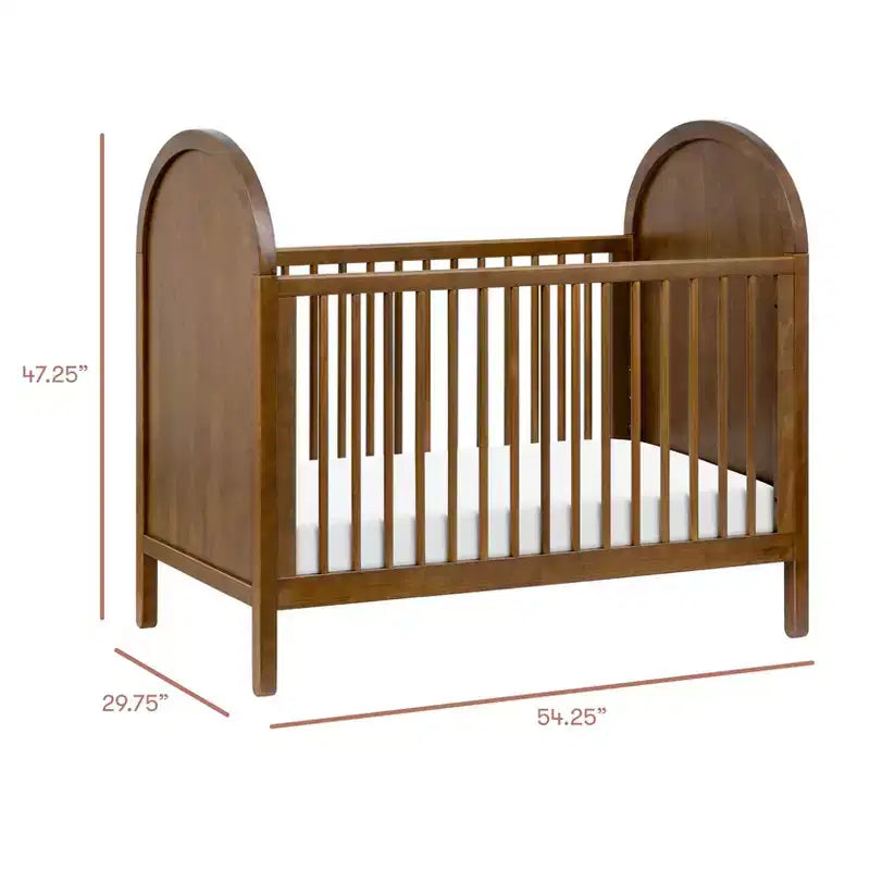 Lit de bébé convertible 3-en-1 avec kit de conversion en lit de tout-petit, en pin massif d'inspiration bohème, certifié GREENGUARD Gold