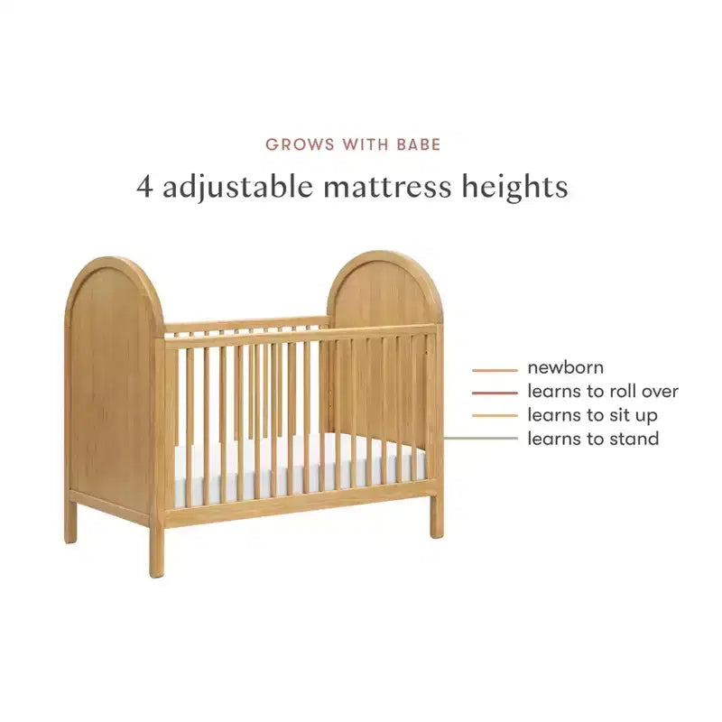 Lit de bébé convertible 3-en-1 avec kit de conversion en lit de tout-petit, en pin massif d'inspiration bohème, certifié GREENGUARD Gold