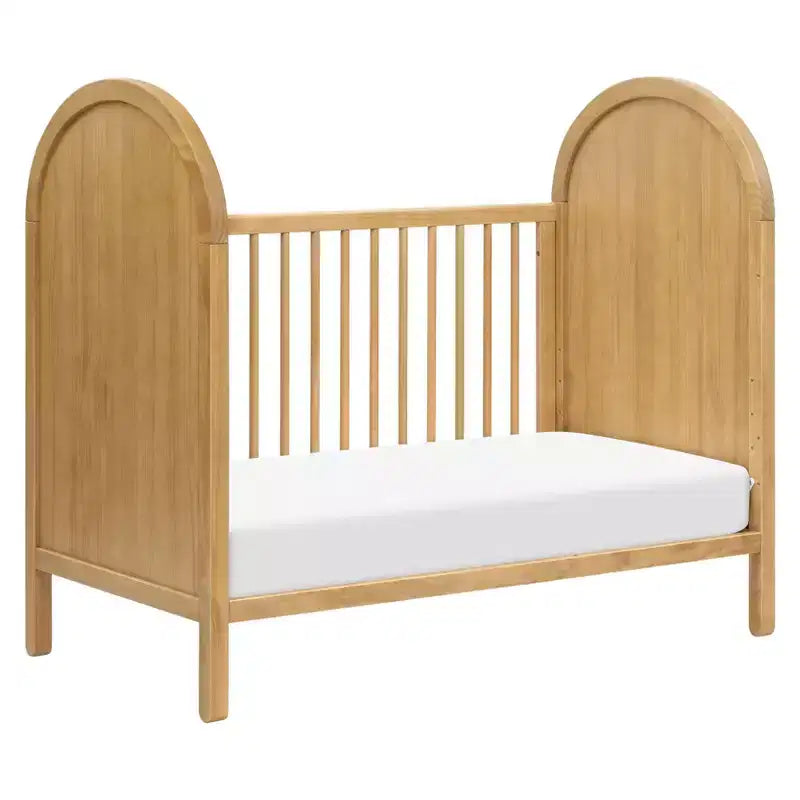 Lit de bébé convertible 3-en-1 avec kit de conversion en lit de tout-petit, en pin massif d'inspiration bohème, certifié GREENGUARD Gold