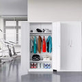 Armoire de rangement métallique de 183 cm avec porte verrouillable et tringle, montage requis