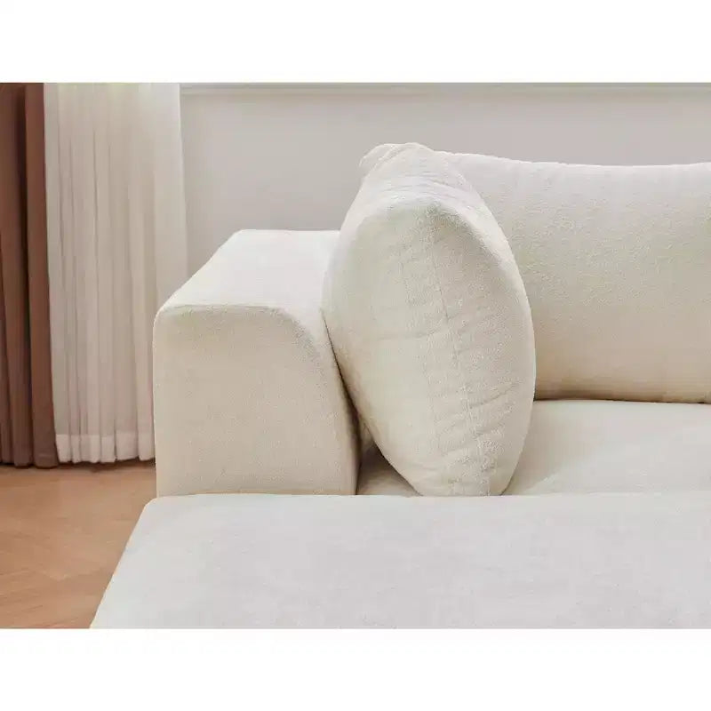 Canapé moderne 3 places de 80 pouces avec porte-gobelets, assise profonde pour salon, bureau, appartement