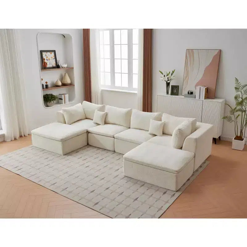Canapé moderne 3 places de 80 pouces avec porte-gobelets, assise profonde pour salon, bureau, appartement