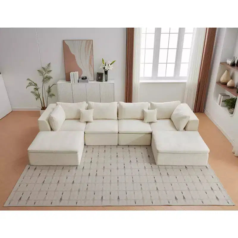Canapé moderne 3 places de 80 pouces avec porte-gobelets, assise profonde pour salon, bureau, appartement