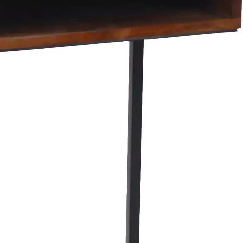Table d'appoint carrée en bois massif naturel et doré de 24 pouces
