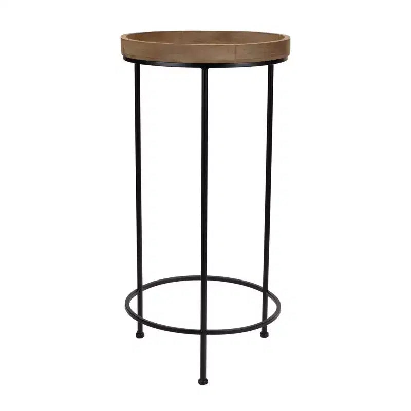 Lot de 3 tables basses rondes, noir et marron de 74 cm