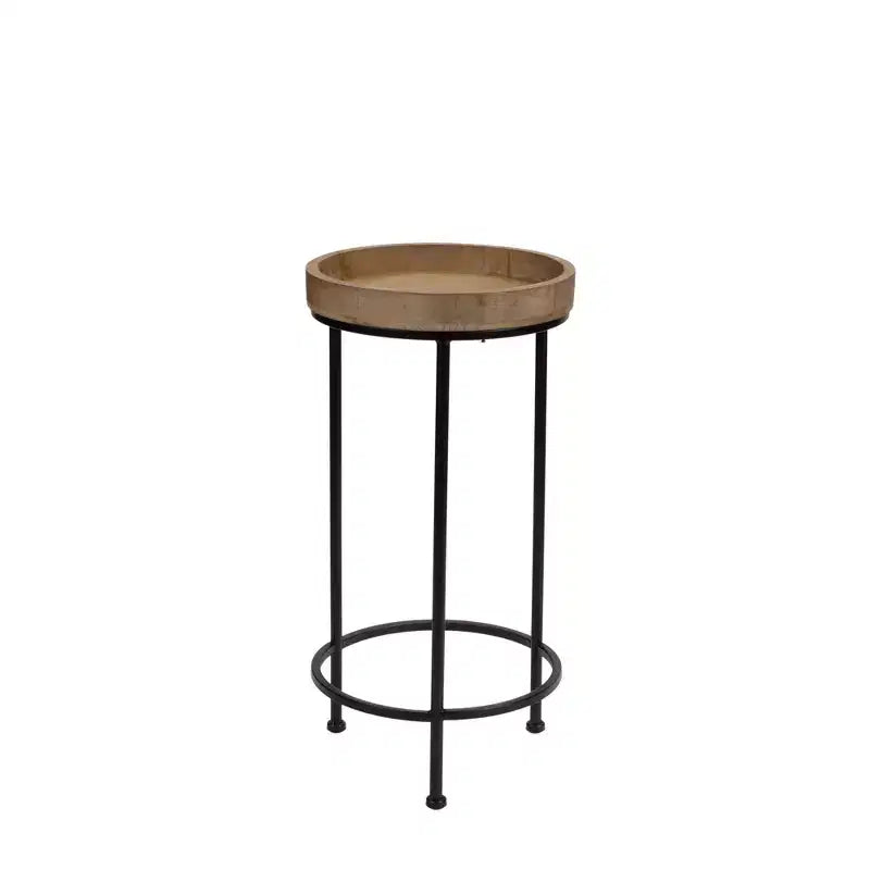 Lot de 3 tables basses rondes, noir et marron de 74 cm