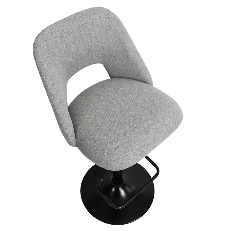 Lot de 2 tabourets de bar pivotants réglables, hauteur 61-81 cm, tabourets de comptoir rembourrés avec dossier et base noire