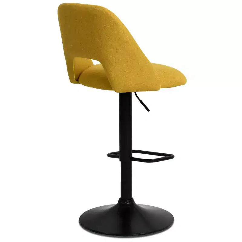 Lot de 2 tabourets de bar pivotants réglables, hauteur 61-81 cm, tabourets de comptoir rembourrés avec dossier et base noire
