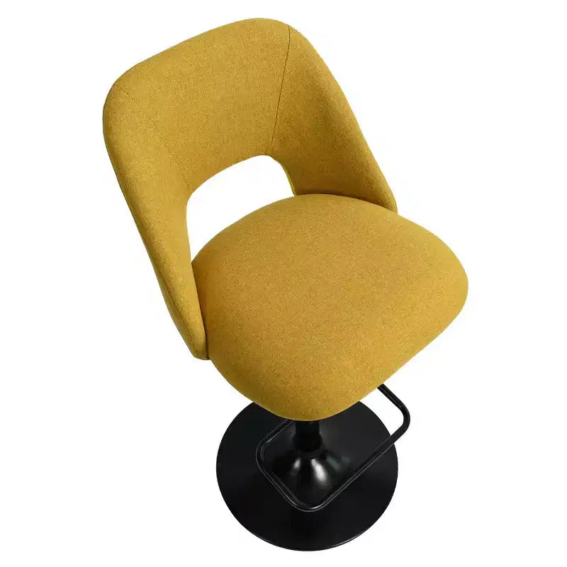 Lot de 2 tabourets de bar pivotants réglables, hauteur 61-81 cm, tabourets de comptoir rembourrés avec dossier et base noire
