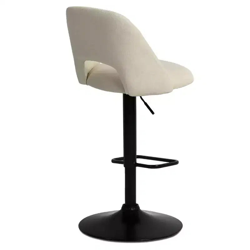 Lot de 2 tabourets de bar pivotants réglables, hauteur 61-81 cm, tabourets de comptoir rembourrés avec dossier et base noire