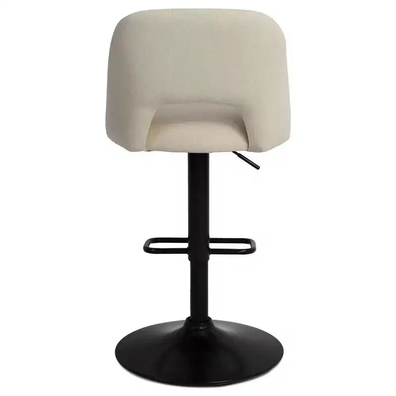 Lot de 2 tabourets de bar pivotants réglables, hauteur 61-81 cm, tabourets de comptoir rembourrés avec dossier et base noire