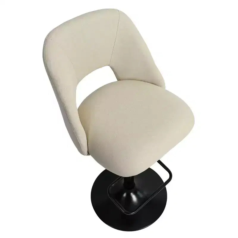 Lot de 2 tabourets de bar pivotants réglables, hauteur 61-81 cm, tabourets de comptoir rembourrés avec dossier et base noire