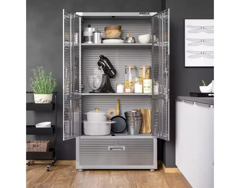 Armoire de rangement en acier robuste avec tiroir inférieur, 36 larg. x 18 prof. x 72 haut.
