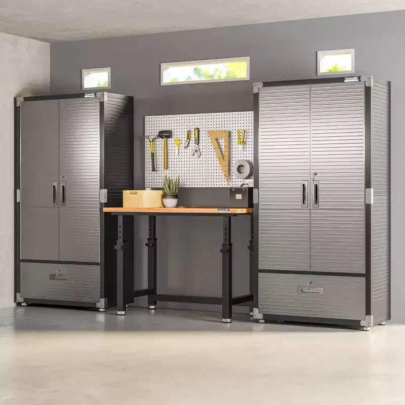 Armoire de rangement en acier robuste avec tiroir inférieur, 36 larg. x 18 prof. x 72 haut.