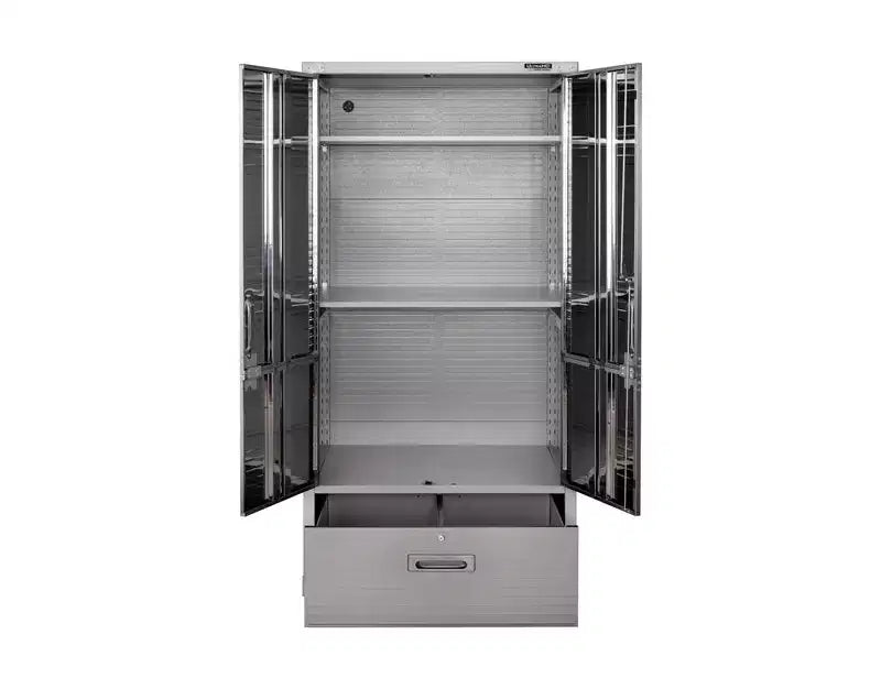 Armoire de rangement en acier robuste avec tiroir inférieur, 36 larg. x 18 prof. x 72 haut.