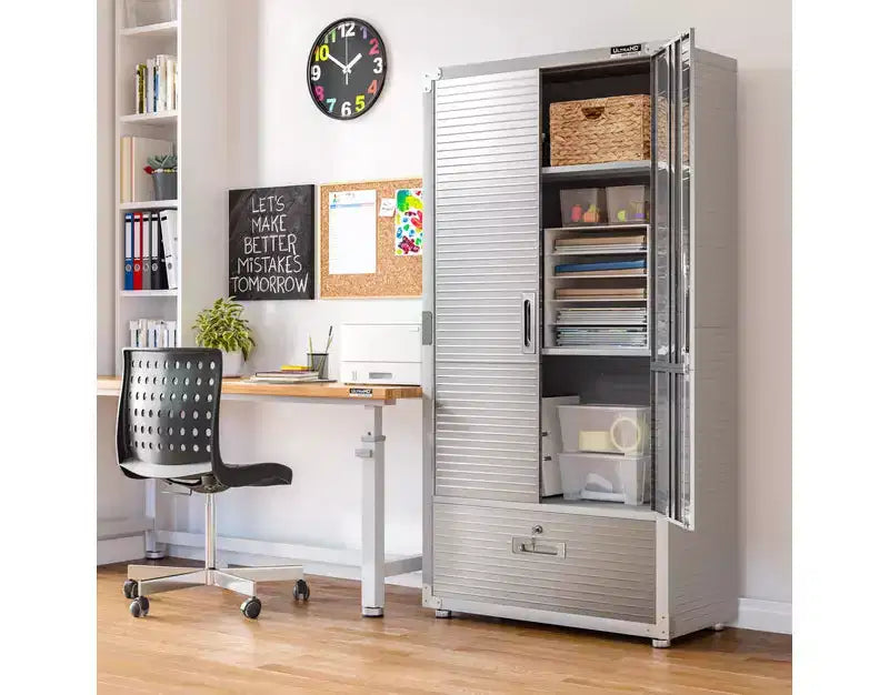 Armoire de rangement en acier robuste avec tiroir inférieur, 36 larg. x 18 prof. x 72 haut.