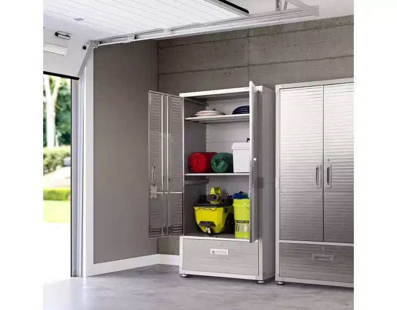 Armoire de rangement en acier robuste avec tiroir inférieur, 36 larg. x 18 prof. x 72 haut.