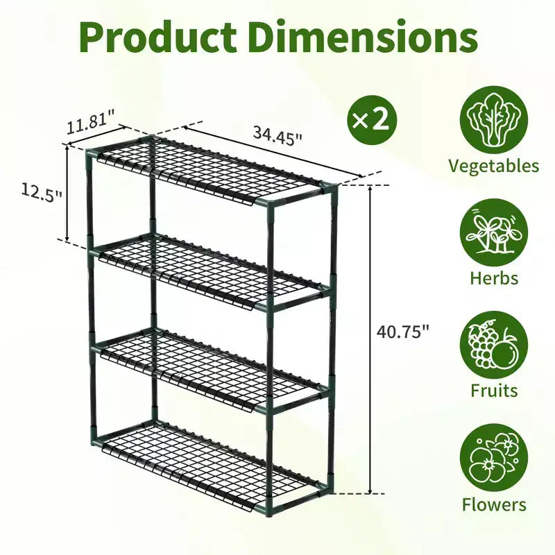 Étagère à plantes d'extérieur robuste à 3 niveaux pour serres, 15,8 kg par étagère, 30P x 87,6L x 103,6H cm