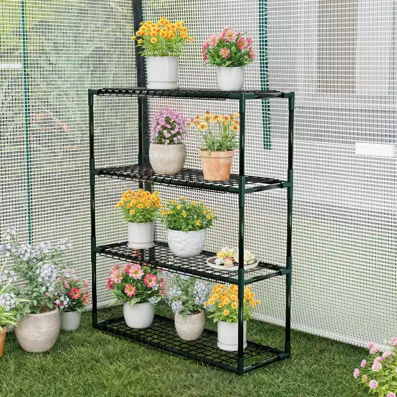 Étagère à plantes d'extérieur robuste à 3 niveaux pour serres, 15,8 kg par étagère, 30P x 87,6L x 103,6H cm