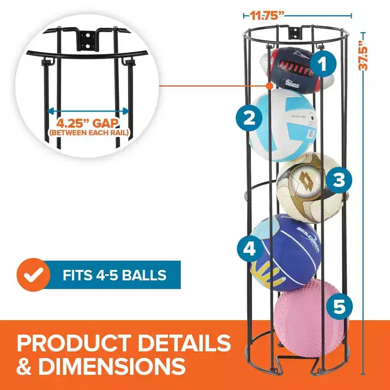 Support de rangement vertical mural pour ballons, lot de 6