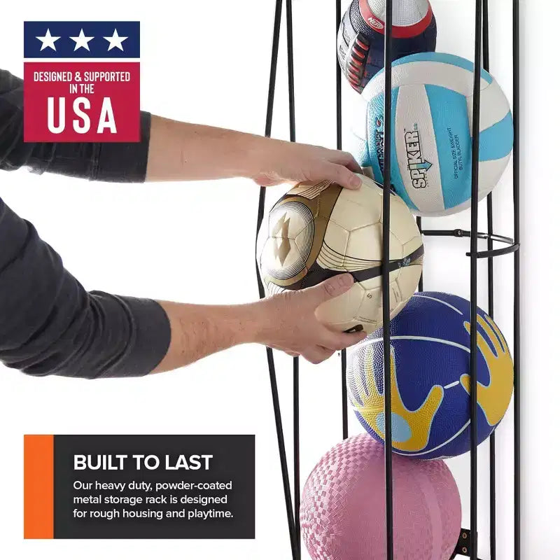 Support de rangement vertical mural pour ballons, lot de 6