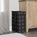 Panier à linge pliable avec poignées, Bohème hachuré noir et blanc
