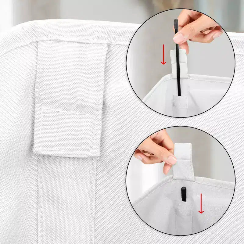 Panier à linge pliable avec poignées, Bohème hachuré noir et blanc