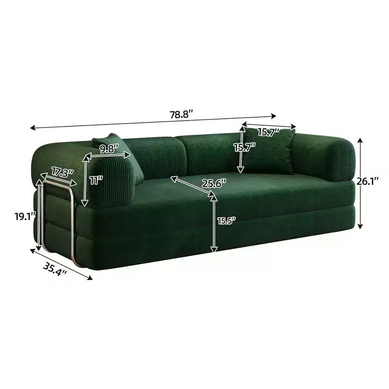 Canapé-lit convertible moderne avec couchage gigogne, canapé rembourré à assise profonde pour salon, chambre d'amis ou appartement