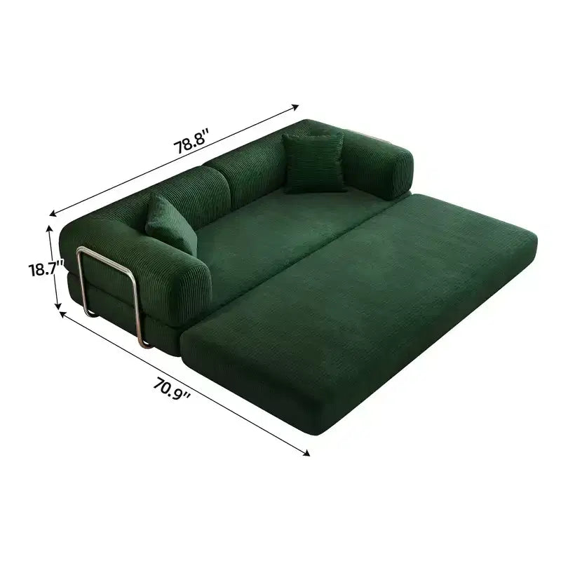 Canapé-lit convertible moderne avec couchage gigogne, canapé rembourré à assise profonde pour salon, chambre d'amis ou appartement