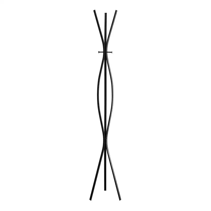 Porte-manteau autoportant en métal de 183 cm avec 3 patères, arbre d'entrée design vague