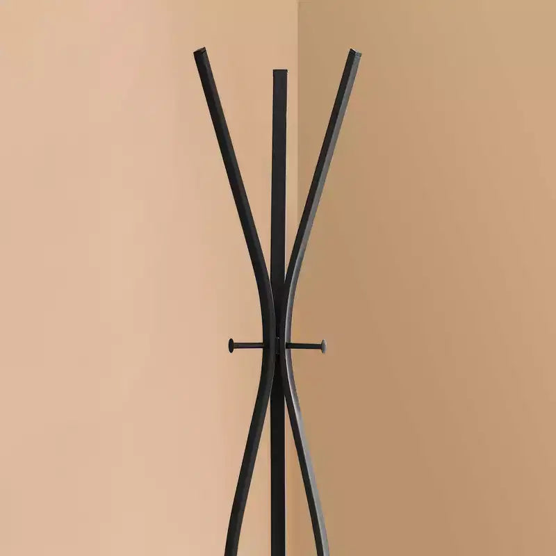 Porte-manteau autoportant en métal de 183 cm avec 3 patères, arbre d'entrée design vague
